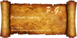 Puches Gyula névjegykártya